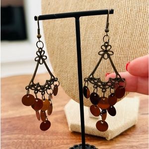 Boho bronze and brown earrings